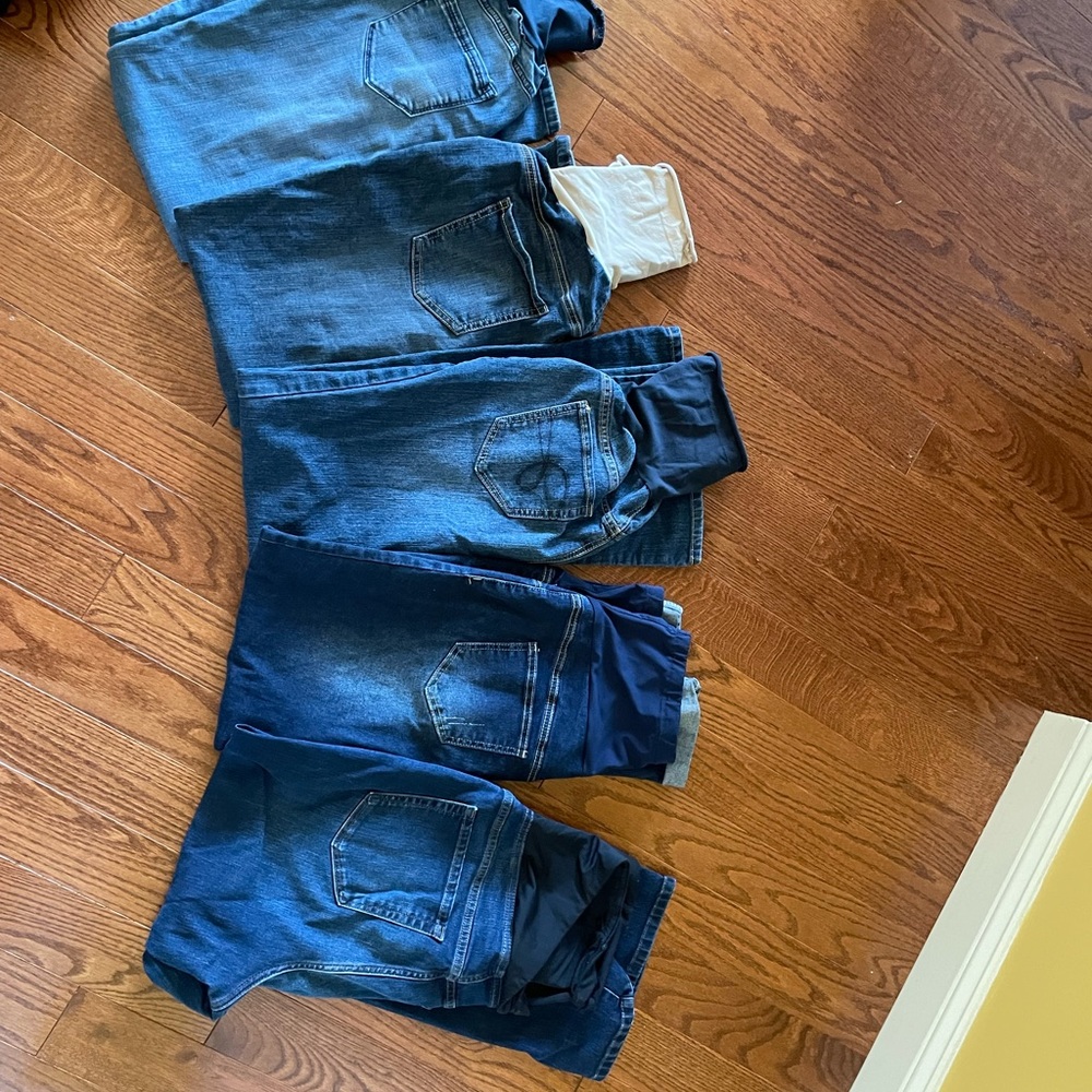 5 pairs of maternity jeans with full panel XL